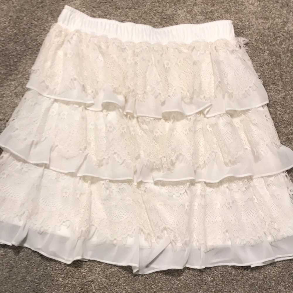 Tiered ruffle/lace skirt